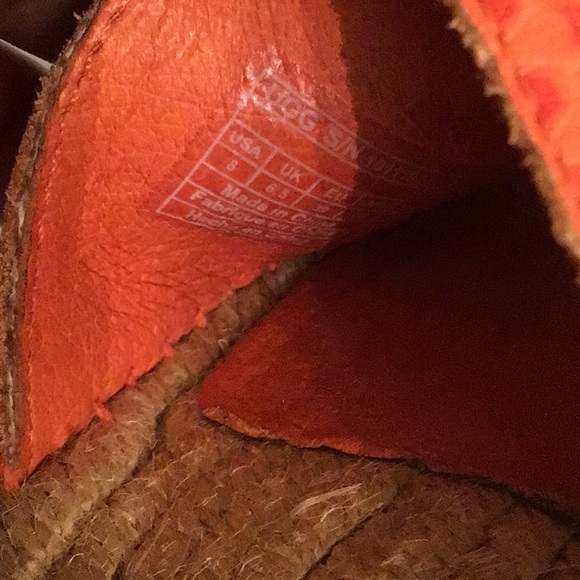 UGG  CHERRY EXOTIC ORANGE LEATHER ESPADRILLE SLIDES SZ 8 - Picture 10 of 10